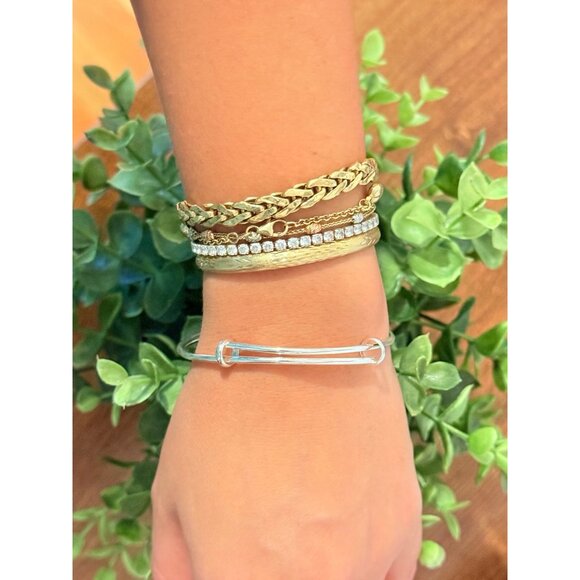 Silver Bypass Bangle - Picture 7 of 8